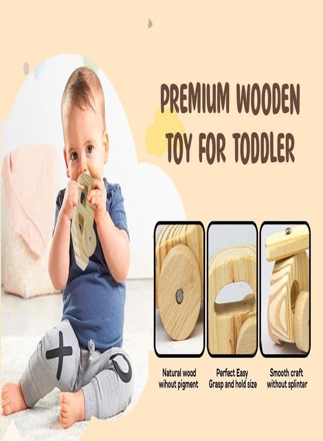 Keebori Wooden Organic Toy Car Push Vehicle 25 mm Thick Natural Handcrafted Toy for Toddlers, Montessori Inspired Safe, Smooth & Durable Wooden Toys Eco-Friendly Baby Toys (Combo) - Image 5